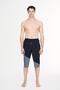 Black Gray Long Men's Pool and Sea Shorts 6007 - 3