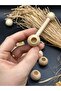 6Pcs 22 mm Single Hole Wooden Beads Macramé Rod End Beads Hole Diameter 10 mm - 3