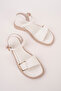 Women's White Piped Detail Casual Summer Comfortable Sandals Shoes - 5