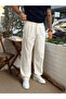 Pleated Baggy Linen Trousers White - 5