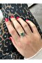 Silver Color Turquoise Double Rectangular Ring