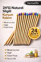 24-Pack Natural Pencil with Eraser Hb – 18 cm Natural Wood School Office Writing Pencil - 3