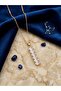 Oval Cut 6-Piece Crystal Row Gold Steel Necklace - 2
