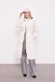 Beige Ribbon Collar Detail Trench Coat