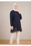 Women's Skirt with Asymmetrical Cut Lace Detailed Tunic 10766 - 4
