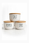 Kitchen Vacuum Sealed Bamboo Lid White Glass Jar Spice Jar Set with Stand, Set of 6 - 6
