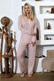 Pink Heart Lace Collar Long Sleeve Pajama Set - 5