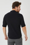 Slim Fit Hakim Yaka Cotton in Linen Look Flam Foldable Long Sleeve Men's Shirt - 3