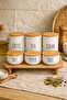 Kitchen Vacuum Sealed Bamboo Lid White Glass Jar Spice Jar Set with Stand, Set of 6