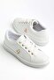 White Women's Sneakers with Sole Covering and Laces