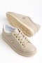 Beige Women's Sneakers with Sole Covering and Laces