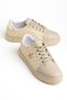 Beige Women's Sports Shoes Quilted Stitched and Tied - 3