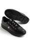 Black Women's Sneakers with Sole Covering and Laces - 3