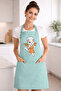 Cat Themed Kitchen Apron Stain-Resistant and Water-Repellent Fabric Adjustable Neck Strap Single Mamamiyav Mint Apron