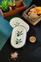 Zeytin Patterned Ceramic Oval Breakfast and Presentation Plate - Set of 2 - Stylish Snack Plate with Olive Decoration - 6