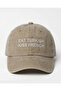 ''Eat Turkish Kiss French'' Embroidered Washed Cap