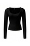 Women's Plain Low-Cut Collar Cropped Body - 5