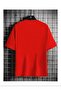 Men's Red Oversized Robotic Rabbit Printed Short Sleeve T-Shirt - 2