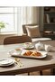 Floral Classic Rectangular Ceramic Serving Tray – White (40×15 cm) - 2