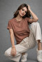 Women's Yavruağzı Short Sleeve Crew Neck Interlock Fabric T-Shirt - 6