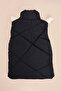 Zippered Stand Collar Girl's Puffer Vest - 3