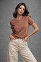 Women's Yavruağzı Short Sleeve Crew Neck Interlock Fabric T-Shirt - 5