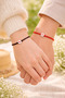 Red Black String Cord Fate Bond Couple Bracelet Heart B Beaded Lover Bracelet - 6