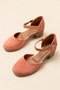 Women's Genuine Leather Closed-Toe Ankle-Tie Sandals - Orange Suede - 4