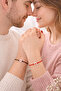 Red Black String Cord Fate Bond Couple Bracelet Heart B Beaded Lover Bracelet - 3