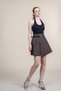 Women's Summer Coffee Printed High-Corsage Belted Mini Skirt Stylish Daily Comfortable 6878 - 3