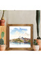 One Piece Real Wood Framed Kitchen Decor Painting Istanbul from the Islands