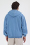 Men's Hooded Oversized Denim Jacket – Modern Street Style - Casual Use Coat - Light Blue - 7
