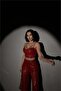 Women's Red Sequin Palazzo Cropped Set Dpdf01 - 4