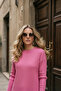 Women's Slit Blouse and Elastic Hem Pants Set in Cotton Ribbed Fabric - 3
