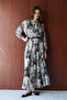 Patterned Belt Piece Dress 32-2725 - 2