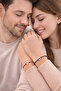 Black Red String Cord Fate Bond Couple Bracelet Heart B Beaded Lover Bracelet - 3