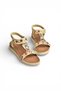 Y274801409 Beige Flat Sole Piece Colorful Stone Detailed Women's Set Sandals - 5