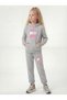 Kangaroo Pocket Hooded Lets Go Girl Printed Detailed Girls' Tracksuit Set