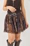 Belt piece Lace detailed Lined chiffon skirt black - 5