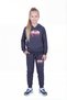 Kangaroo Pocket Hooded Follow Print Detailed Girls' Tracksuit Set - 2