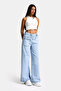 Women’s Ice Color 4s6-3 Mega Baggy Fit Front and Back Detail Design Denim Jeans