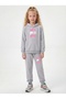 Kangaroo Pocket Hooded Lets Go Girl Printed Detailed Girls' Tracksuit Set - 4