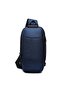 Anti-Theft Sling Crossbody Backpack for Men With USB Port, Reflective Details, Blue, 9223 - 3