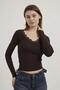 Collar Lace Detail Blouse Brown