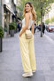 Women's Trend Striped Wide-Leg Yellow Palazzo Pants - 2