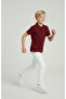 Boys' April 23 October 29 Show Outfit Short Sleeve Collared T-Shirt and White Pants Set - 2