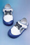 Girl's White Blue Teddy Bear Detailed Comfortable Fit First Step Sneaker - 3