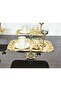 1 Piece Baton Gold Presentation Tray with Gold Rose Frame & Coffee & Cake/Pastry Serving Tray 32cm - 5