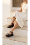 Acı Kahve High Sole Side Buckle Shiny Single Strap Open Front Summer Women's Sandals Shoes - 8