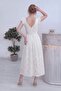 Women's Square Collar Belt in Midi Length Dress Black, Pink, White - 7